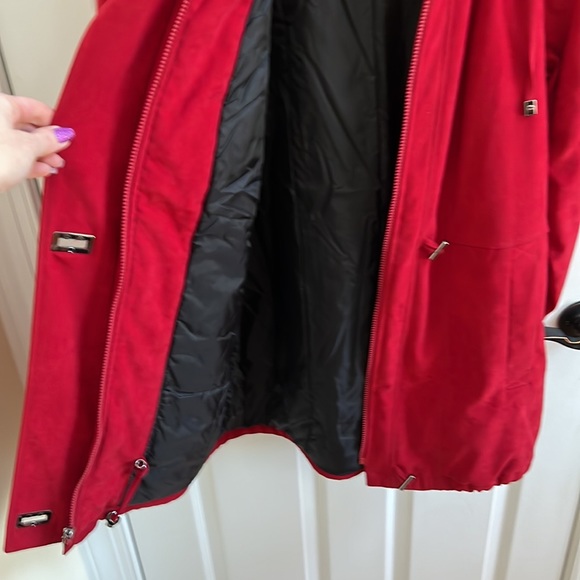 Fleet Street Red Suede Winter Jacket Size Small - Picture 8 of 10